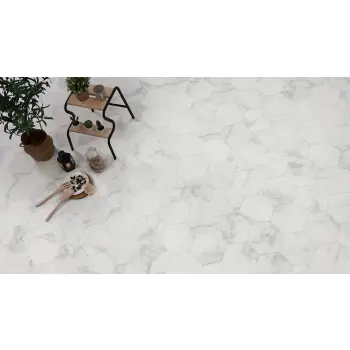 Panele winylowe Green-Flor True Hive GTH-203 MARBLE CALACATTA BIANCO - Panele heksagon